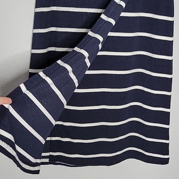 Club Monaco Navy & White Striped Pull-on A-line Terry Toweling Skirt NEW Small - Picture 2 of 7